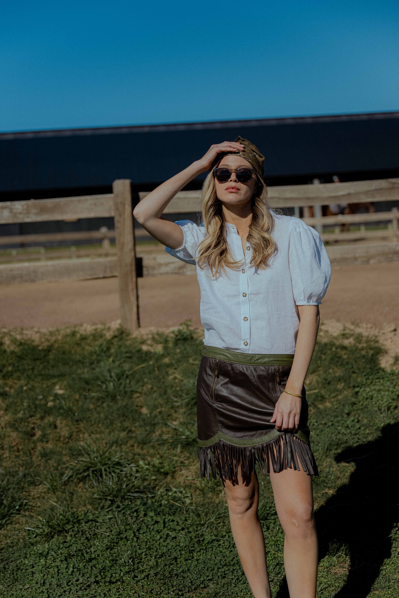 Falda Country leather skirt