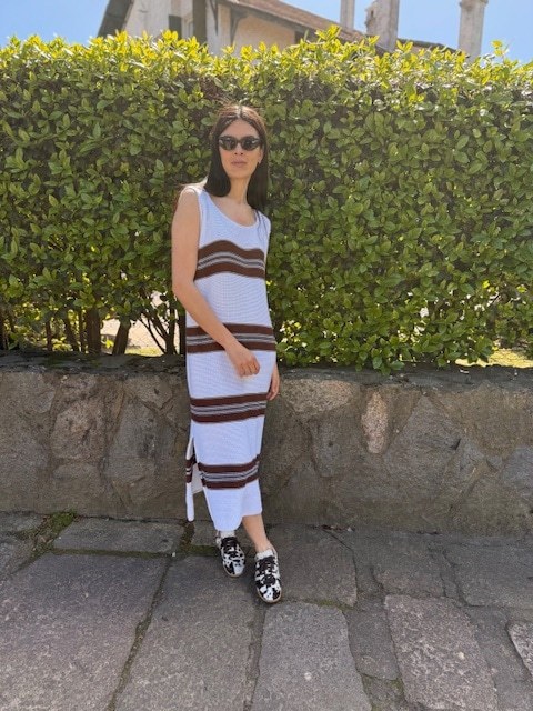 Vestido tejido Summer vibes con chocolate