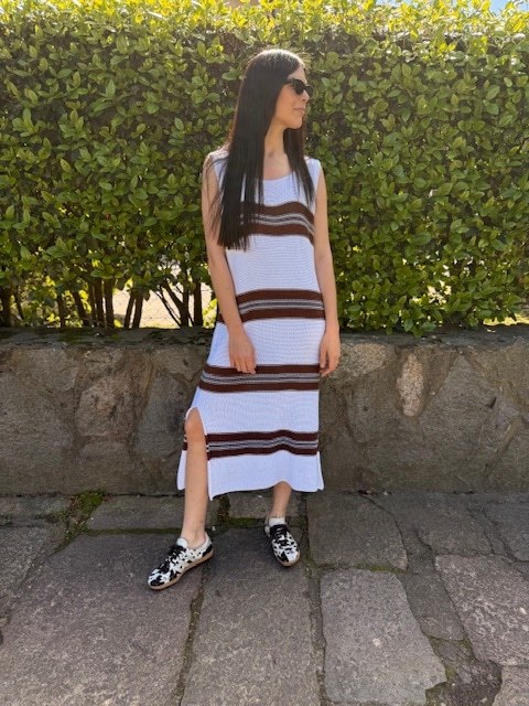 Vestido tejido Summer vibes con chocolate