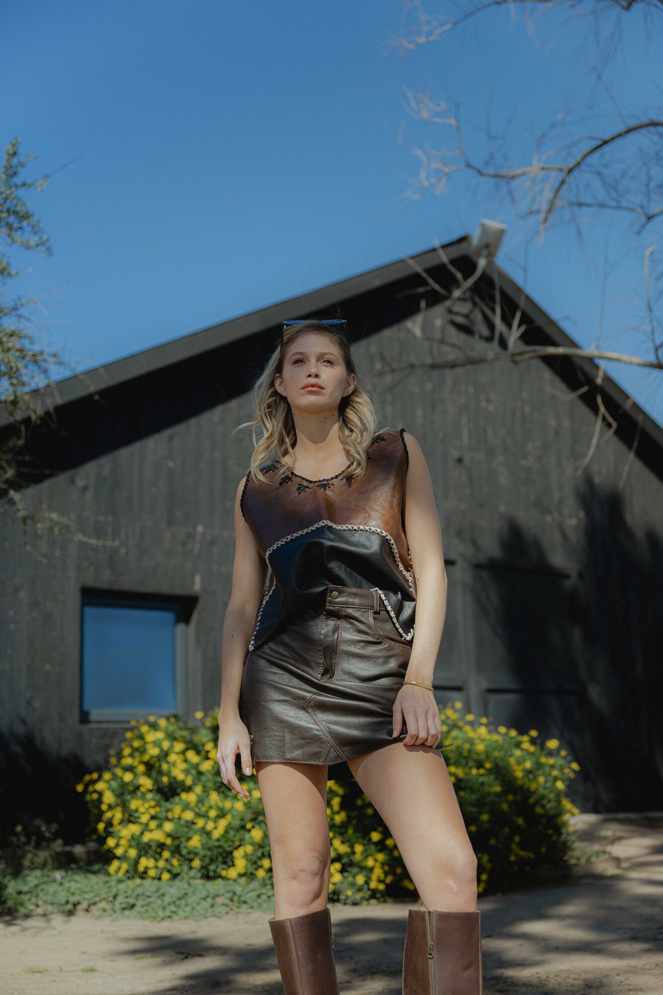 Falda Leather Skirt