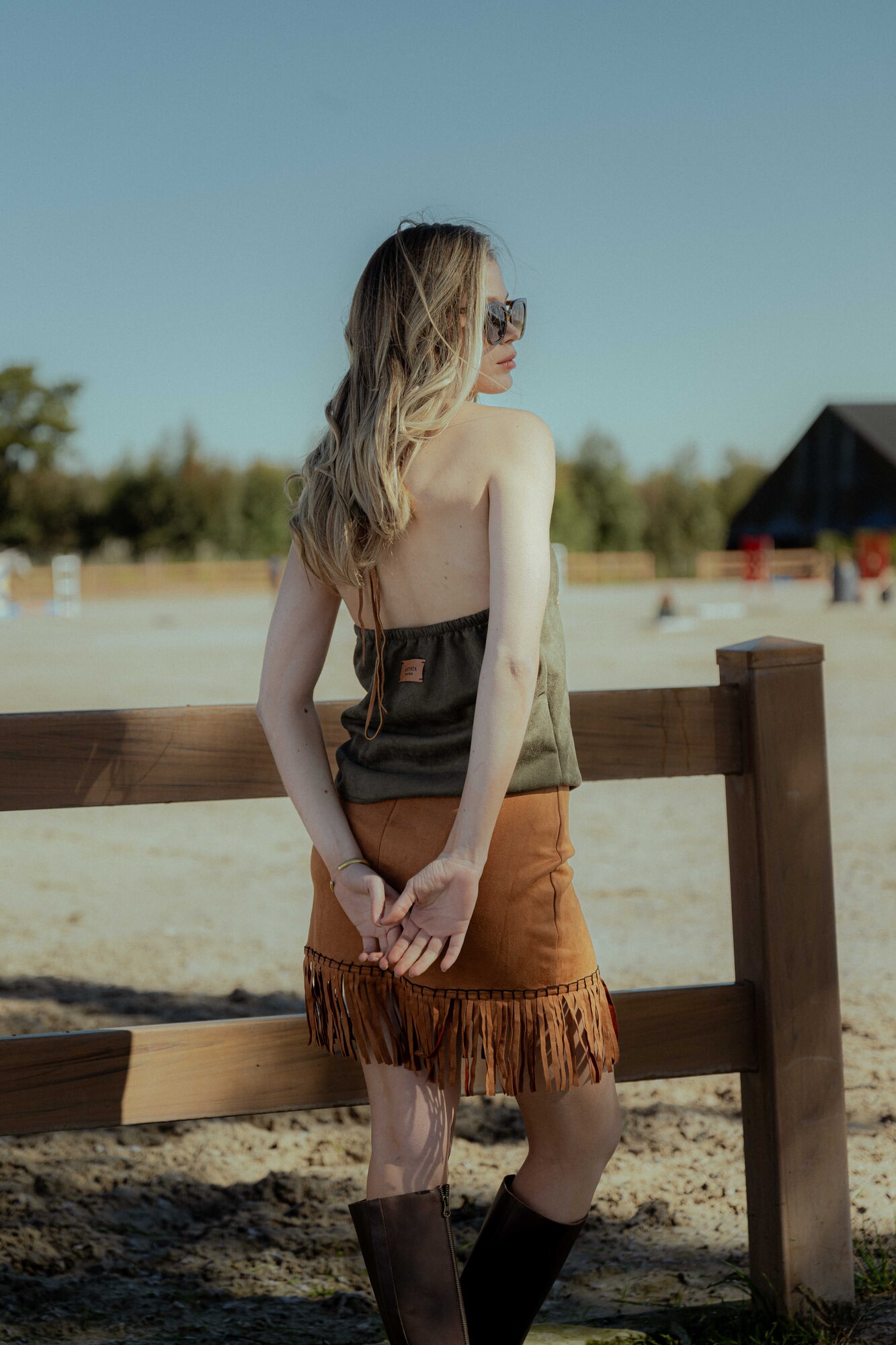 Top Suede geometrico