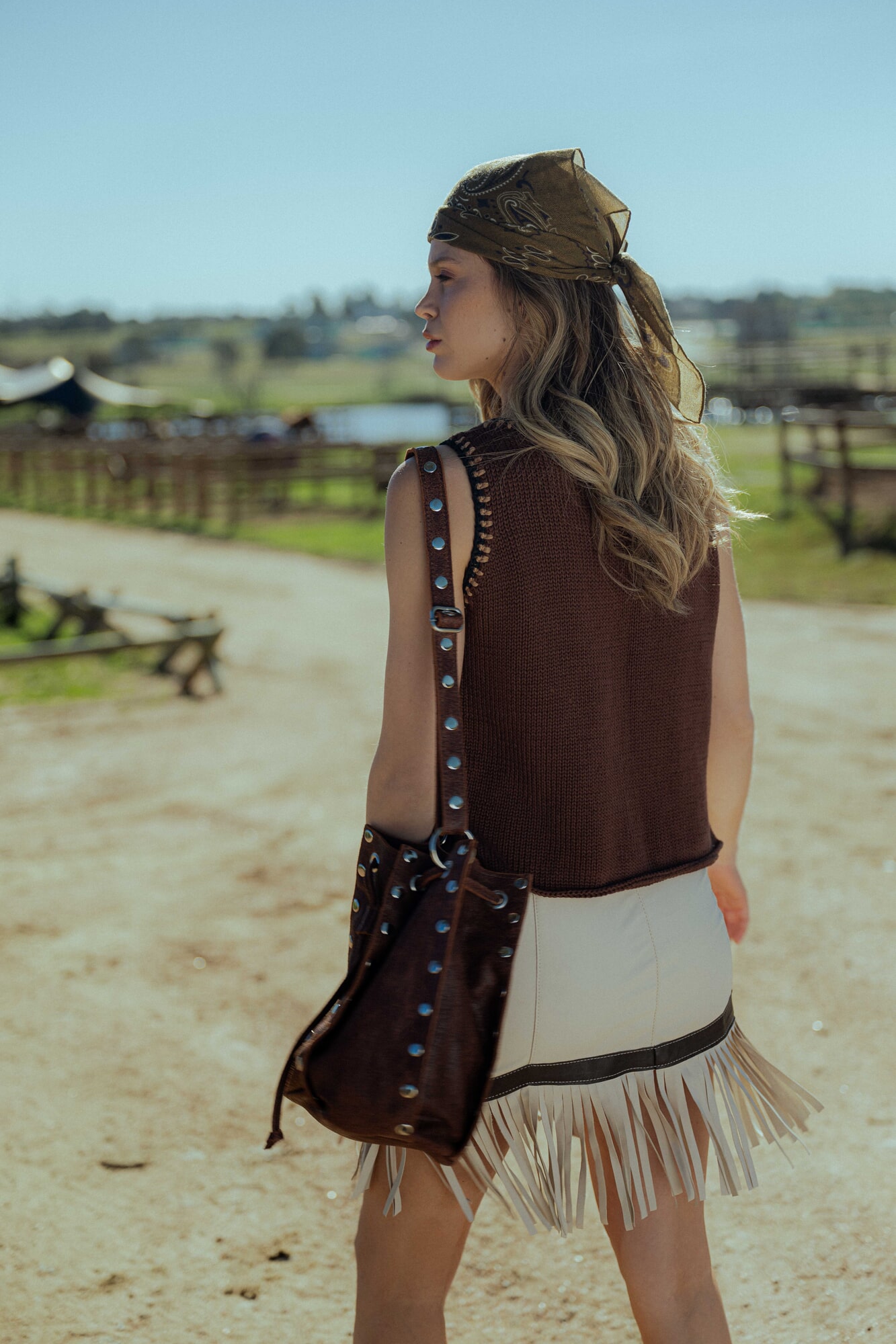 Falda Country leather skirt