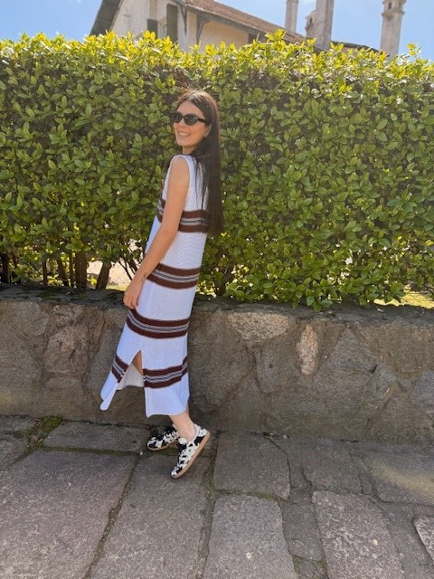 Vestido tejido Summer vibes con chocolate