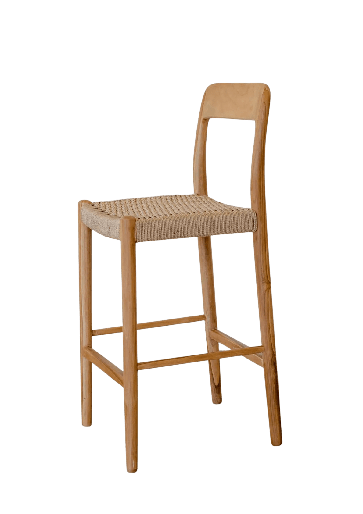 Silla bar teca y fibra