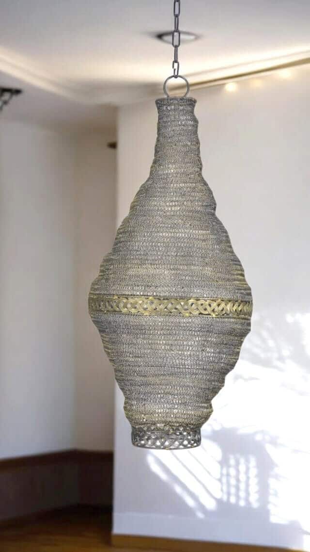 Lampara colgante alambre rombo