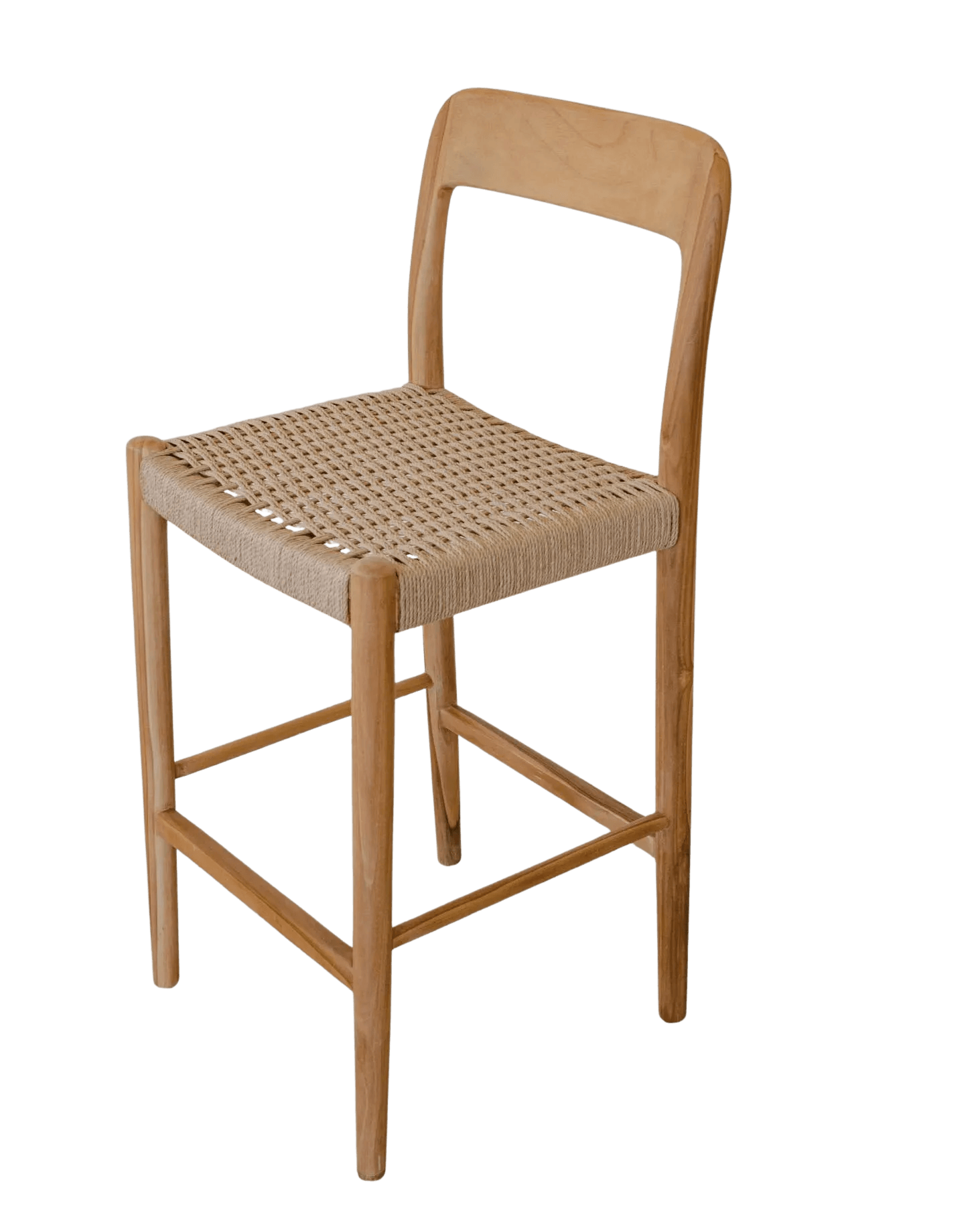 Silla bar teca y fibra