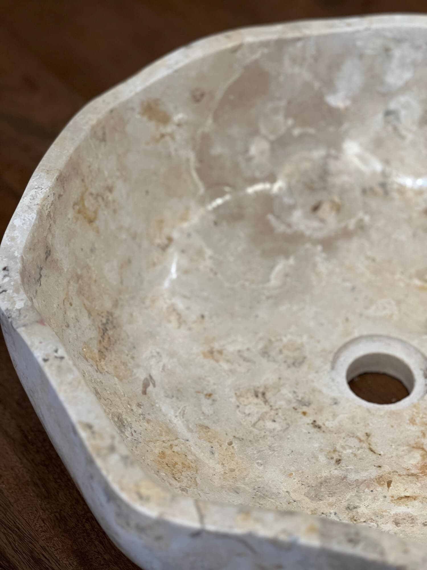 Bacha hexagonal marmol