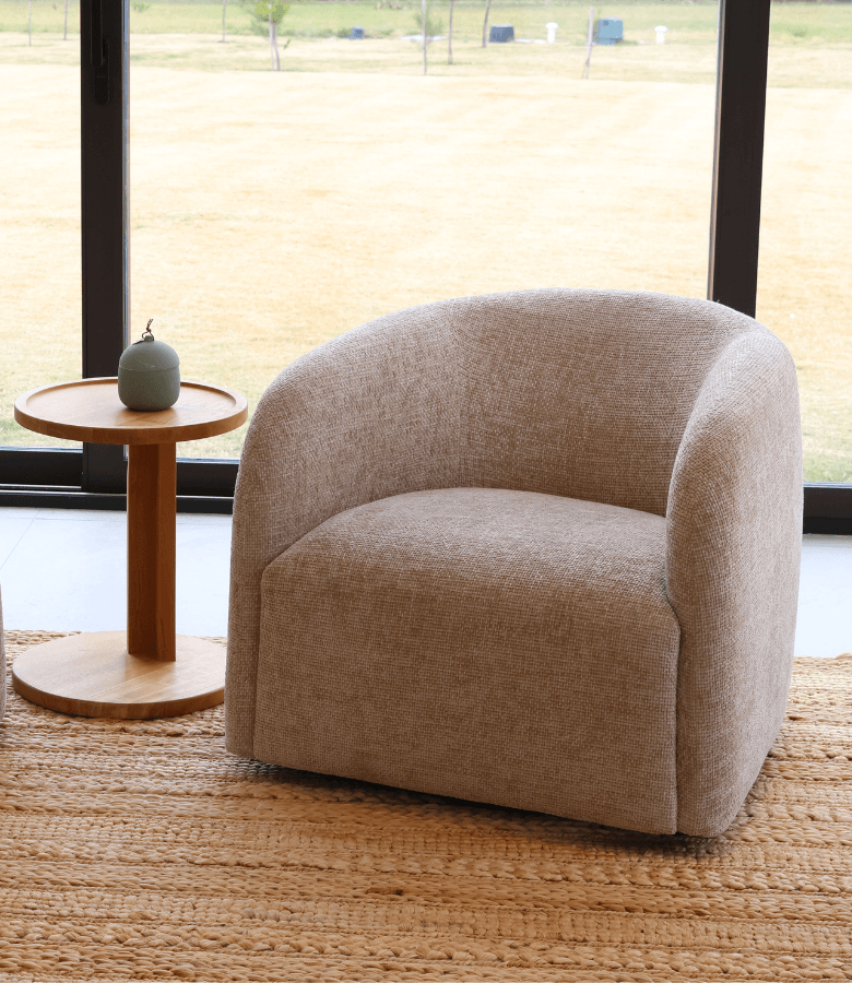 BUTACA CLAUDIA GIRATORIA BEIGE