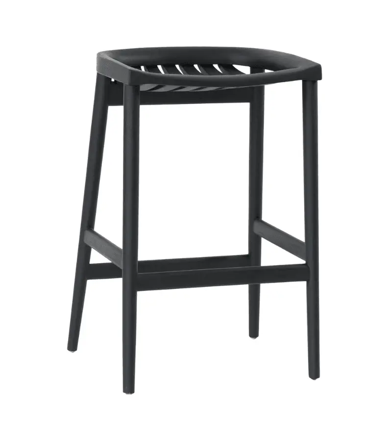 BANCO ALTO KONDO TEKA 65CM NEGRO