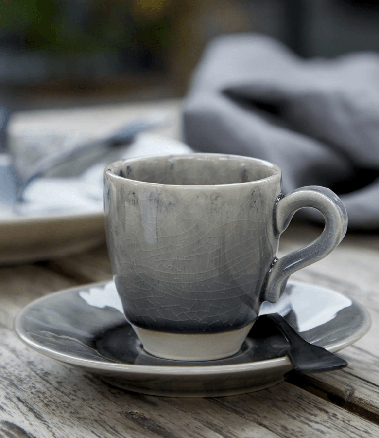 MADEIRA TAZA CAFÉ C/PLATO GREY