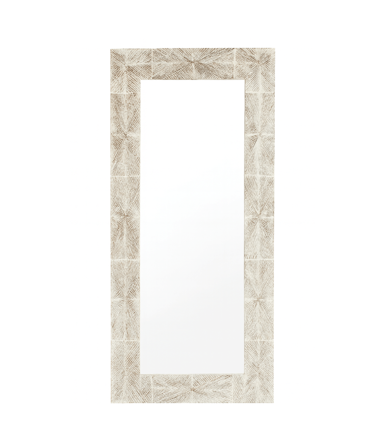 ESPEJO TRIBAL CUADROS BLANCO