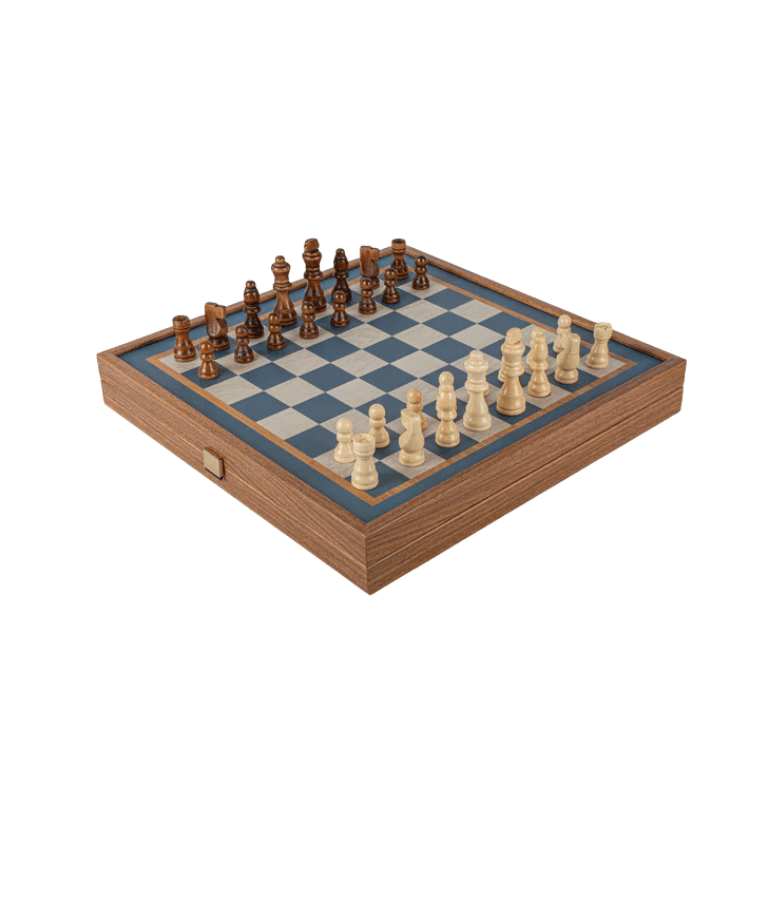 AJEDREZ BACKGAMMON MANO TURQUESA GDE 41X