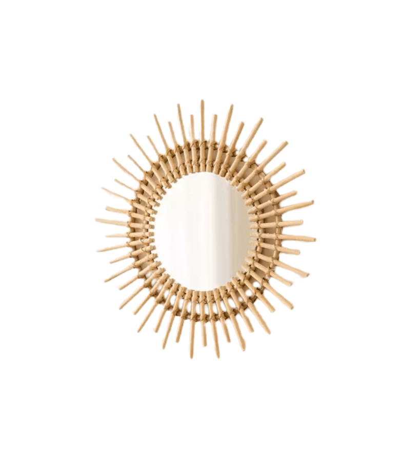 ESPEJO CLOCK RATTAN NATURAL - 60% OFF