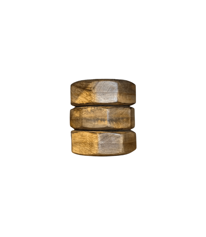 PORTA VELA TRIBAL MADERA MANGO NATURAL