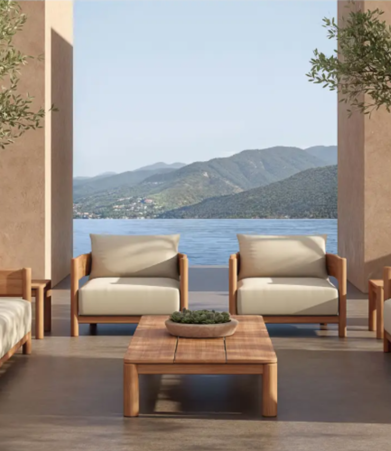 BUTACA LARA OUTDOOR TEKA CON ALMOHADONES 90X85X75