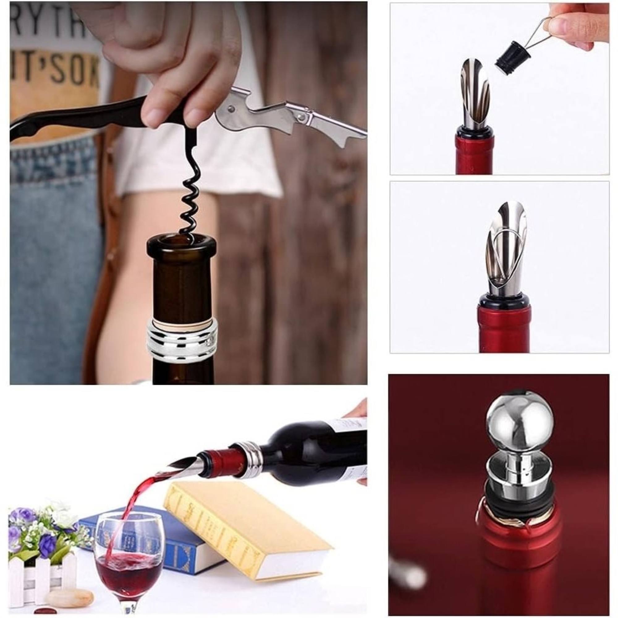 Set de accesorios para vino 4 piezas