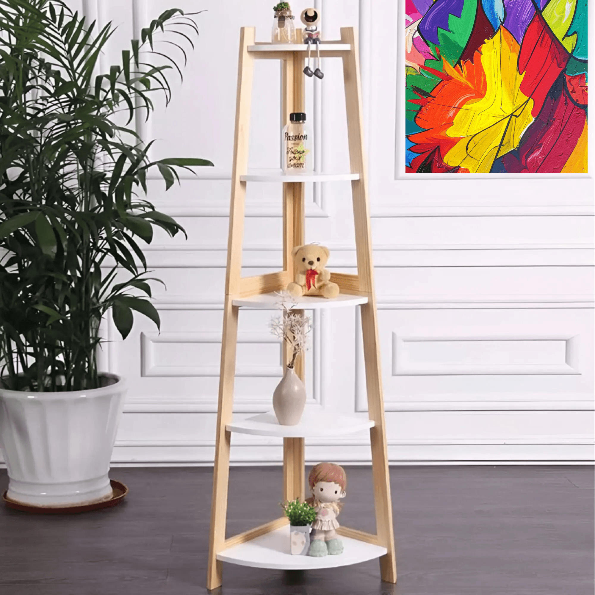Estantería esquinero madera bamboo