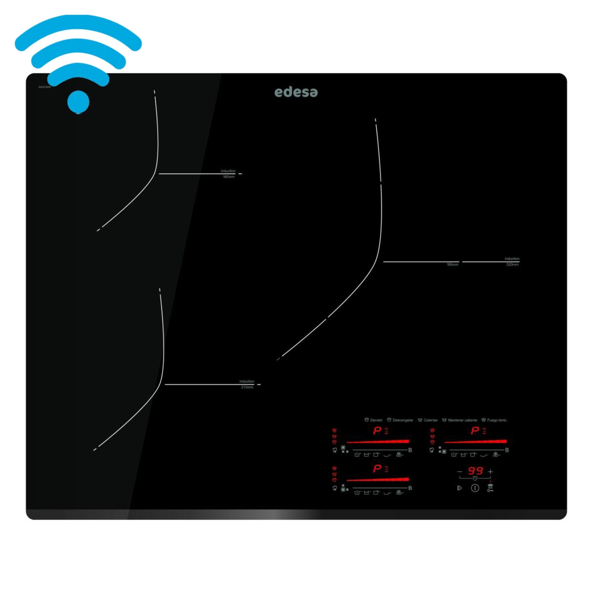 Anafe de induccion Edesa 3 zonas WIFI
