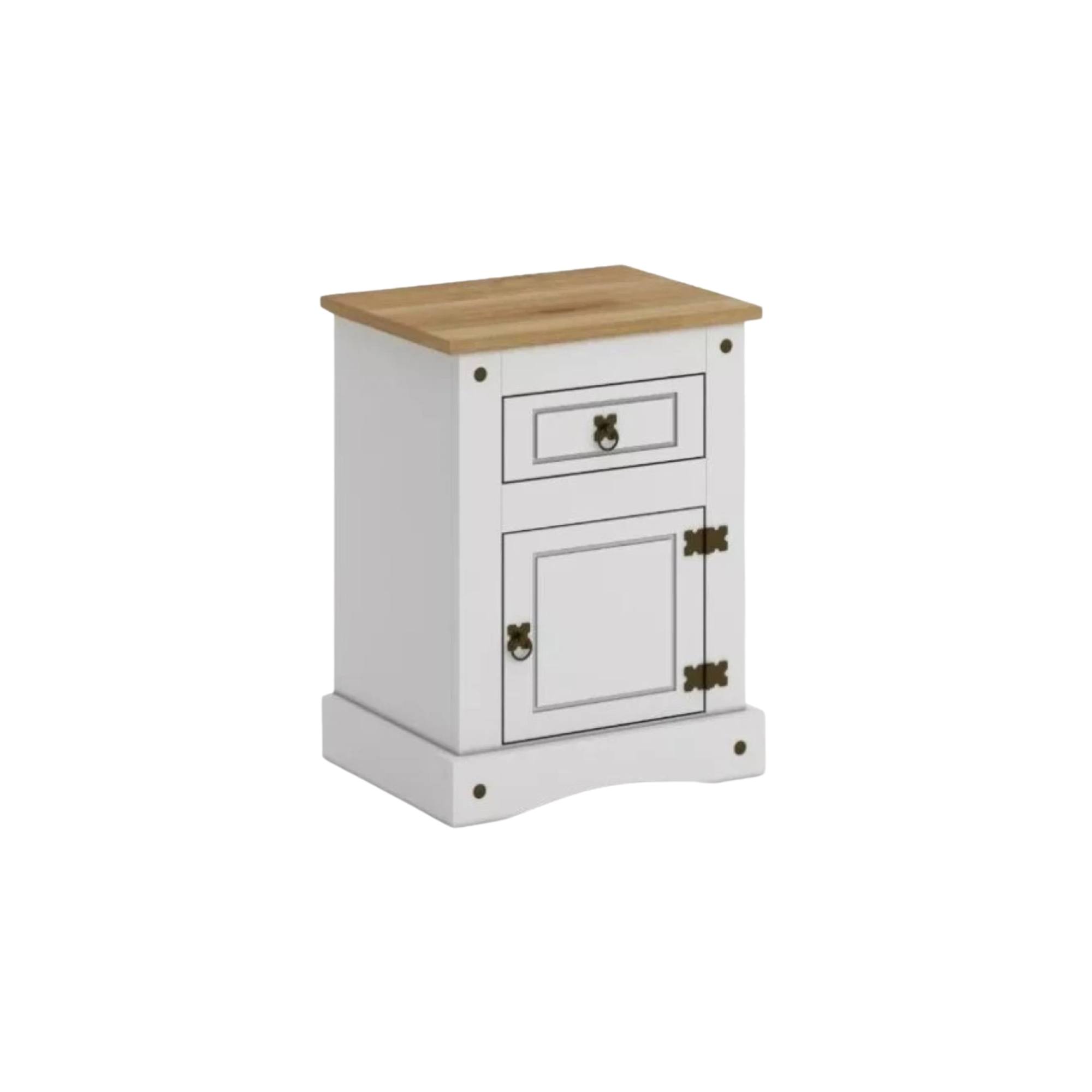 Mesa de luz 1 puerta 1 cajón - Linea mexicana