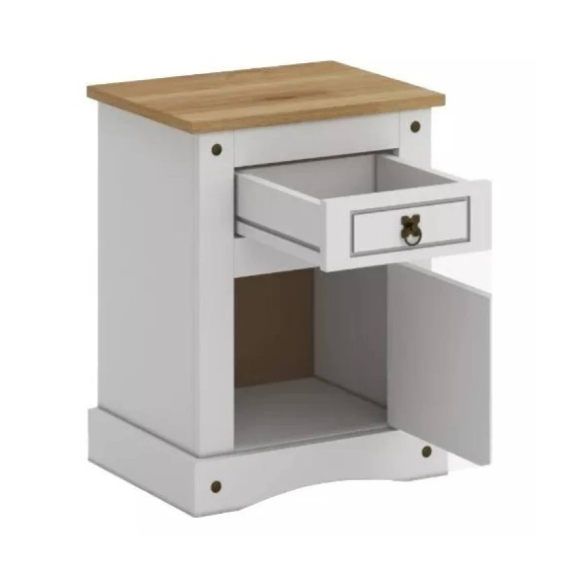 Mesa de luz 1 puerta 1 cajón - Linea mexicana