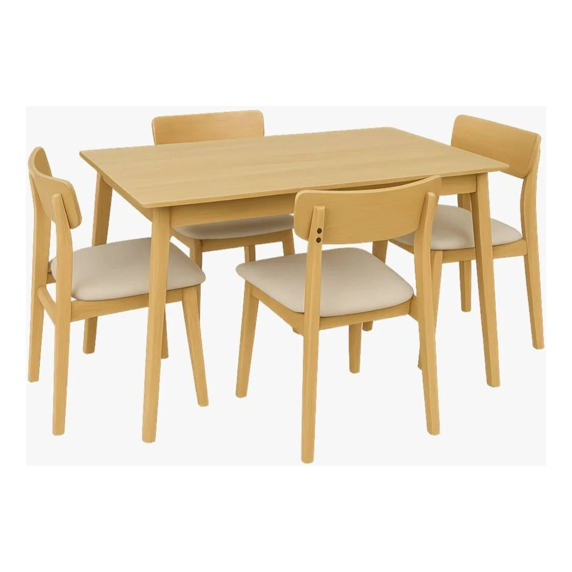 Juego de comedor Marruecos 4 sillas rectangular