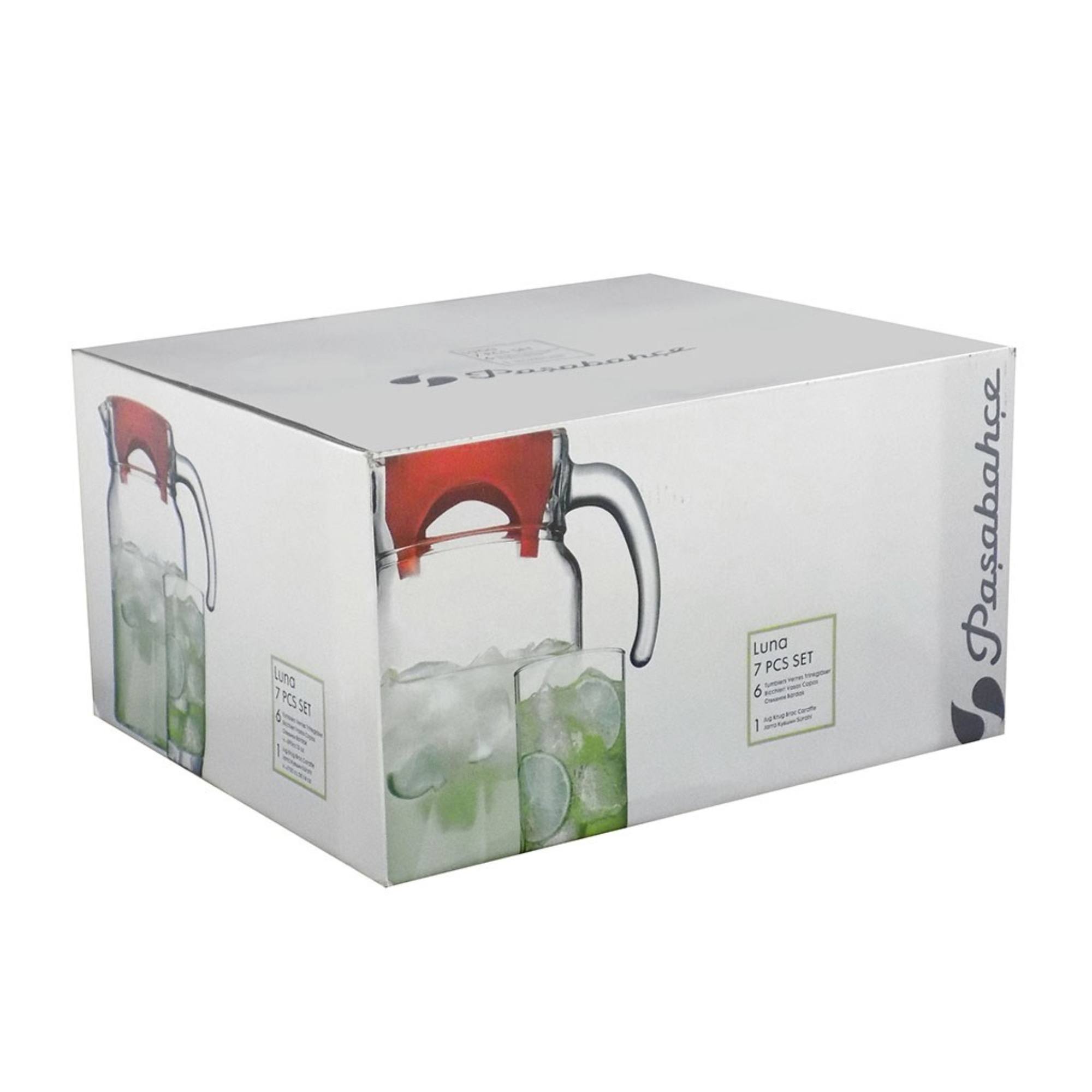 Jarra de vidrio + 6 vasos Pasabahce