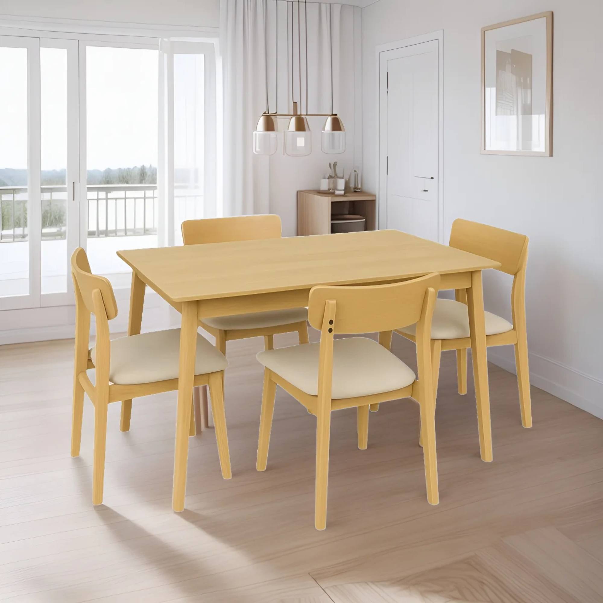 Juego de comedor Marruecos 4 sillas rectangular
