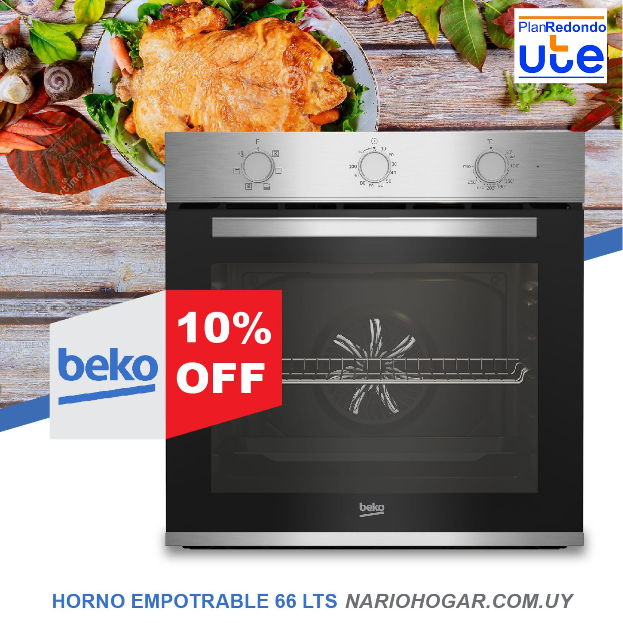 Horno de empotrar Beko mecánico con convector BBIE 12100