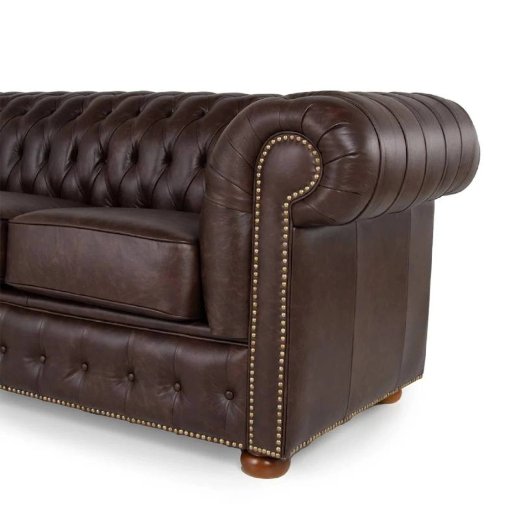 Sillón de cuero 3 Cuerpos Chesterfield