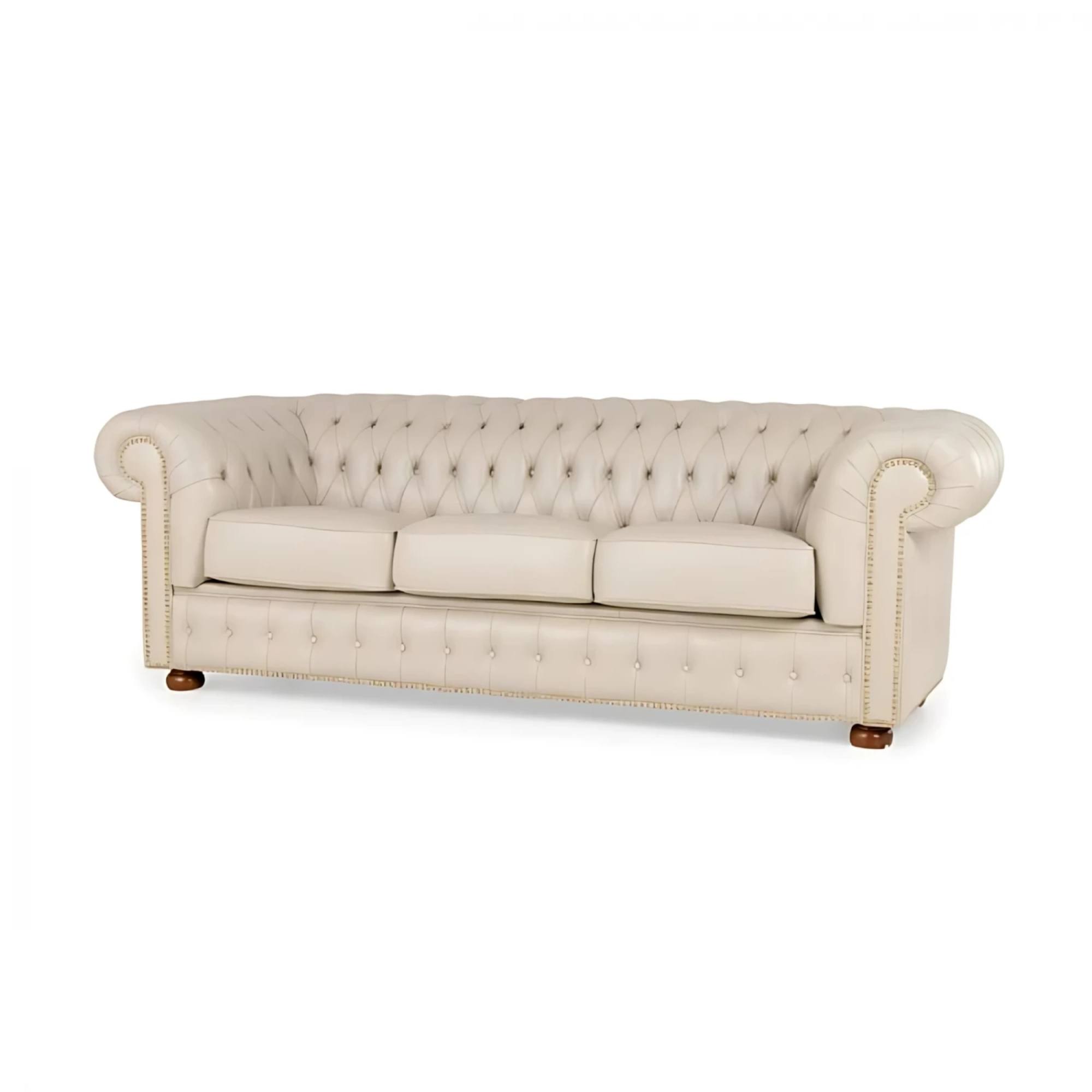 Sillón de cuero 3 Cuerpos Chesterfield