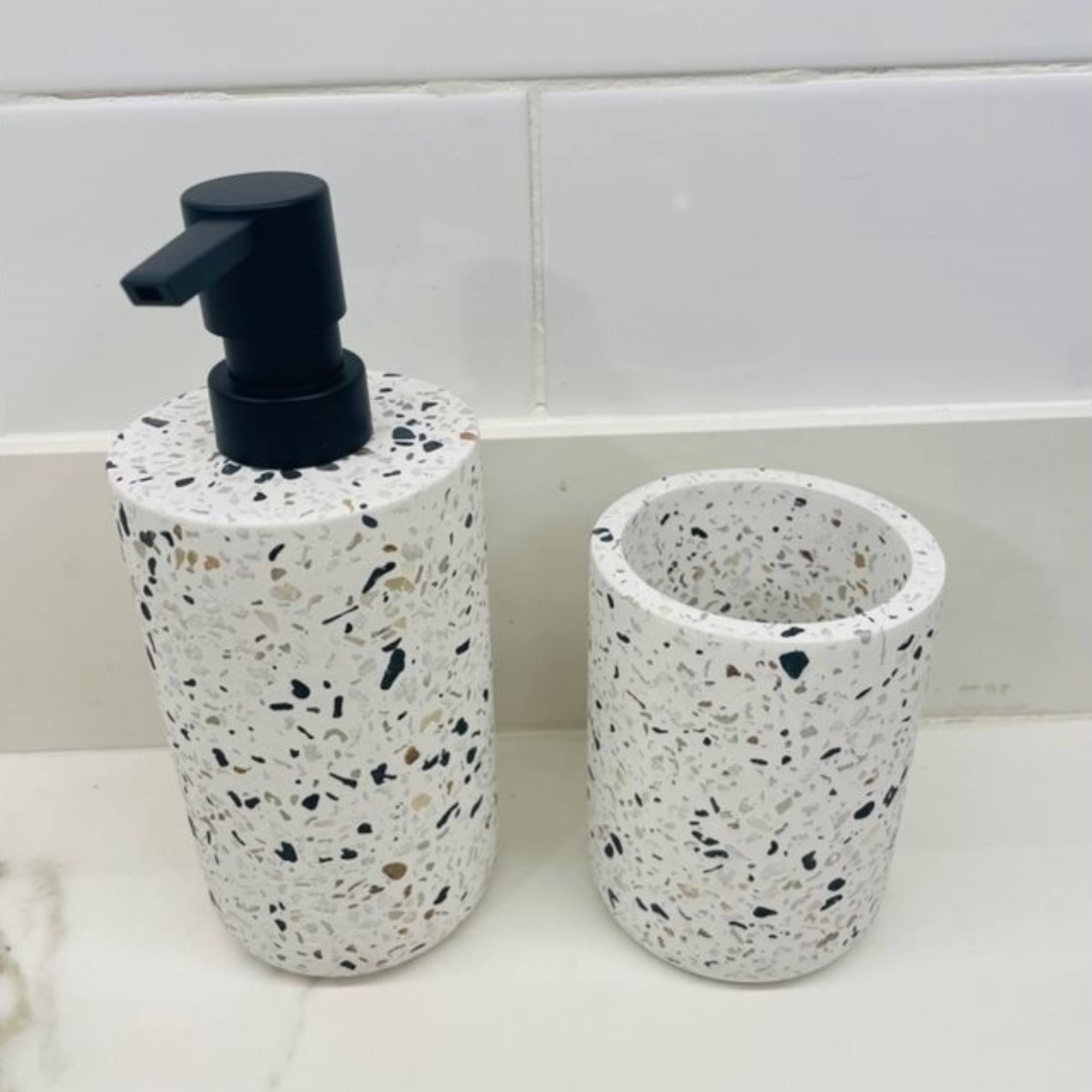Dispensador de jabón cerámica terrazo