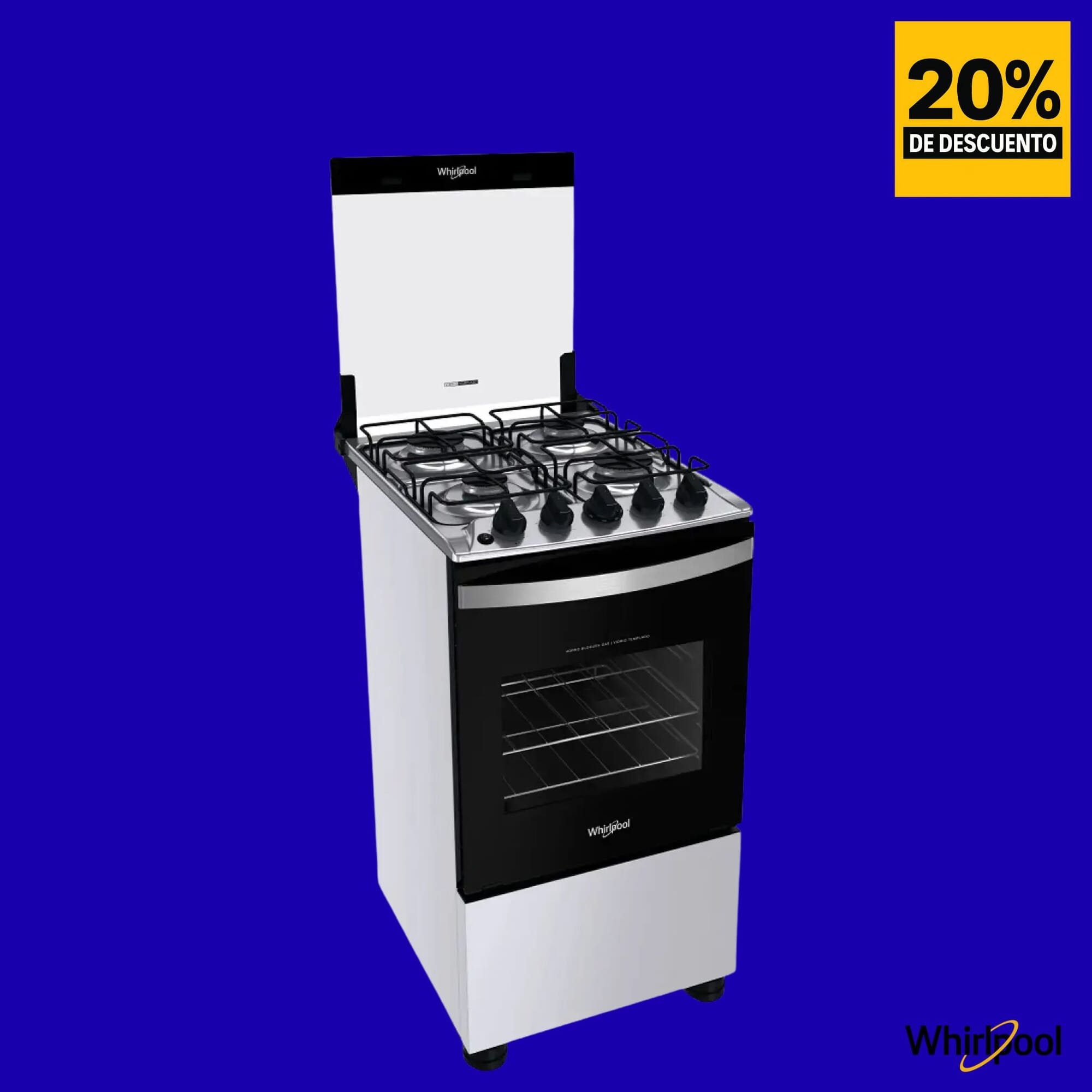 Cocina a gas Whirlpool 4 hornallas