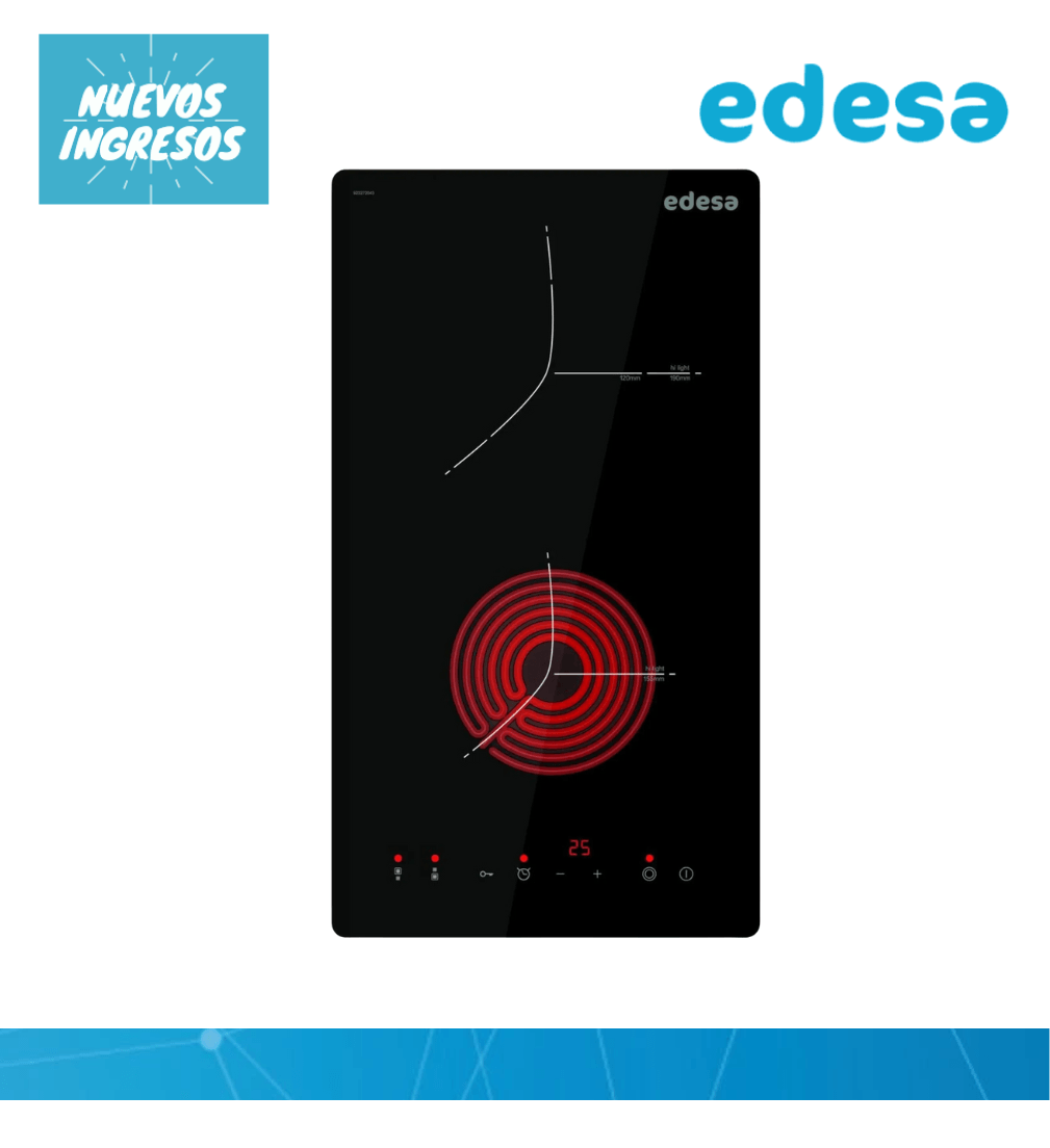Anafe vitrocerámica Edesa 2 zonas