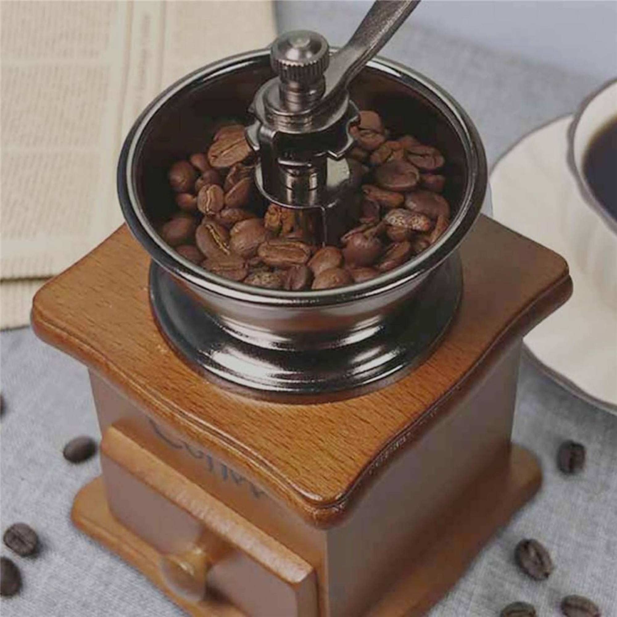 Molinillo café manual madera/bronce