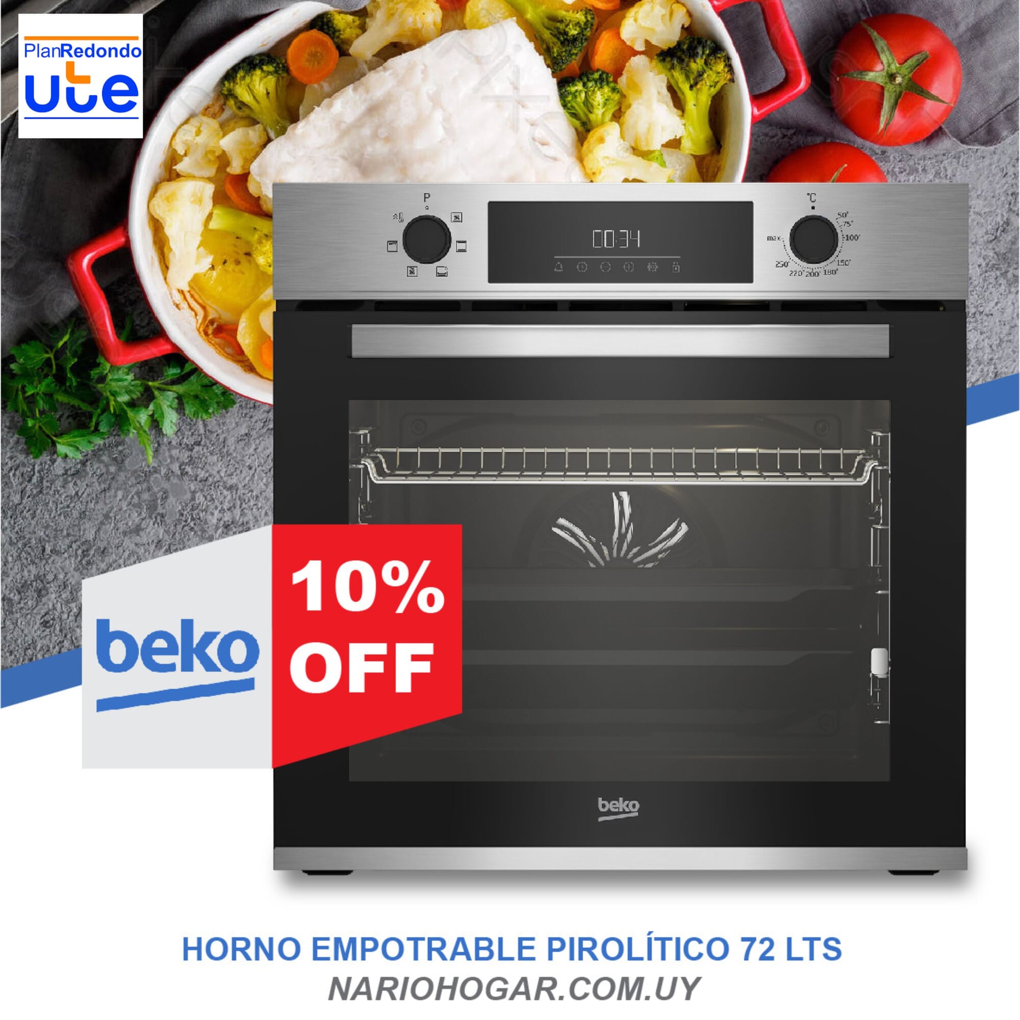 Horno de empotrar Beko Pirolitico BBIE 12300