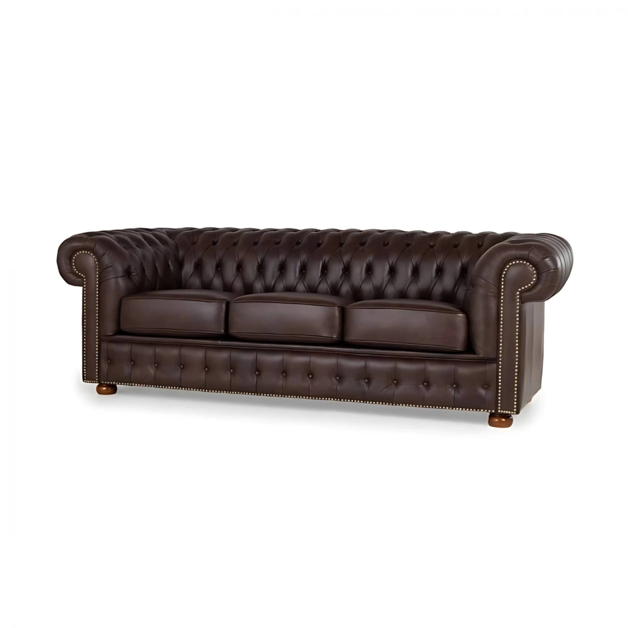 Sillón de cuero 3 Cuerpos Chesterfield