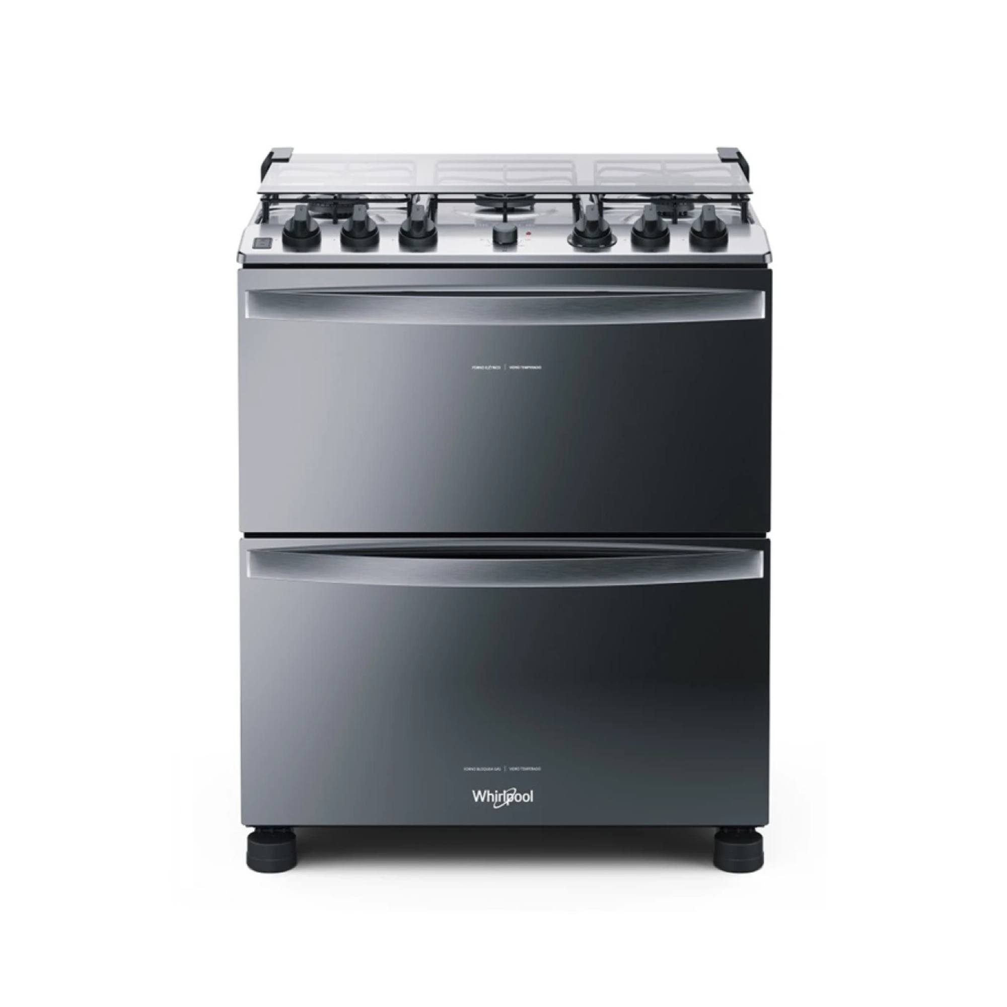 Cocina a gas Whirlpool 5 hornallas doble horno