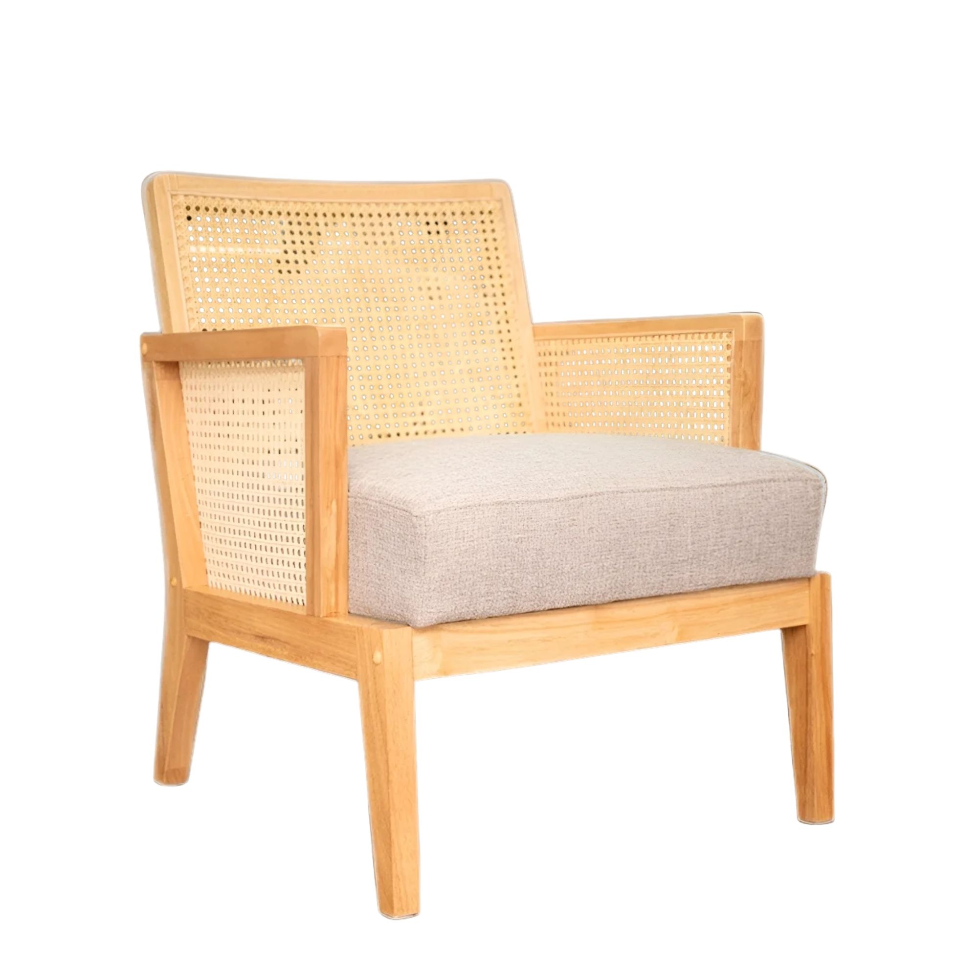 Poltrona madera maciza y ratan