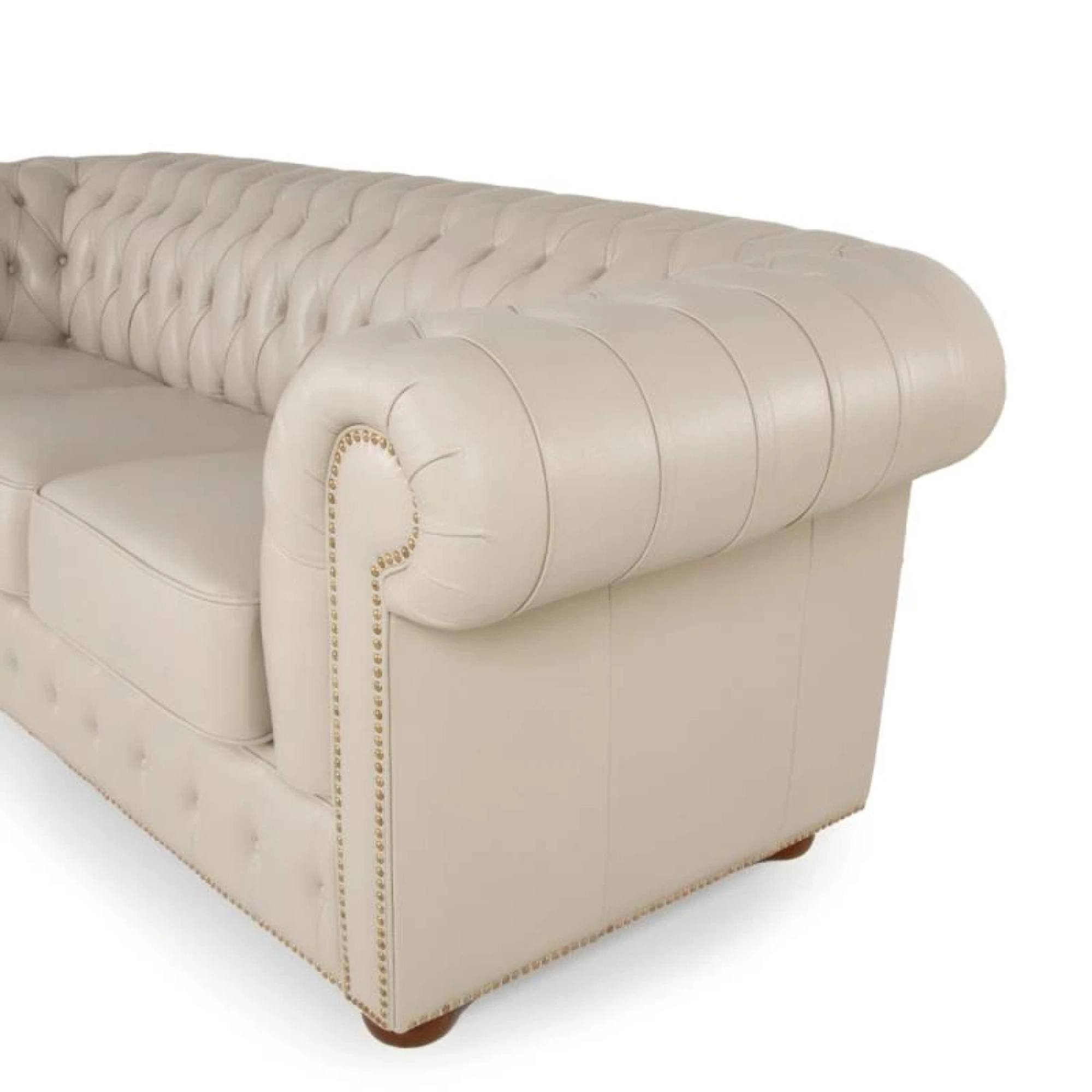 Sillón de cuero 3 Cuerpos Chesterfield