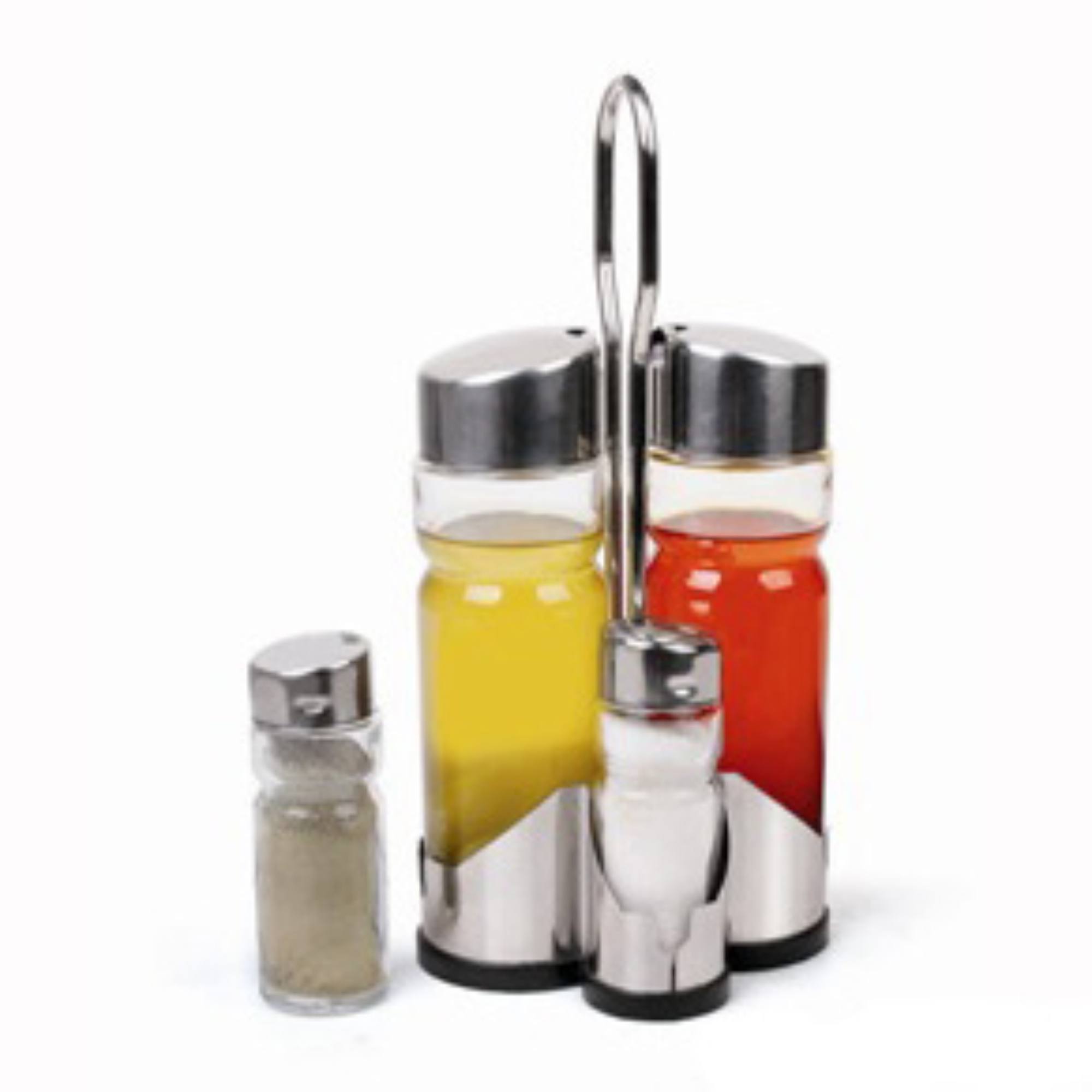 Set aceite, vinagre, sal, pimienta
