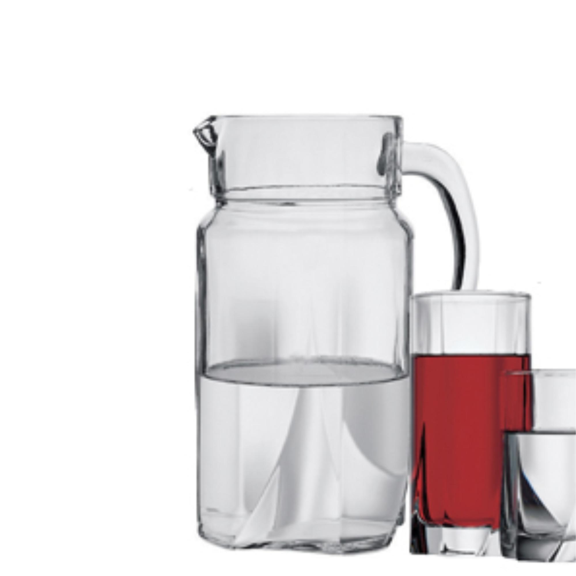 Jarra de vidrio + 6 vasos Pasabahce