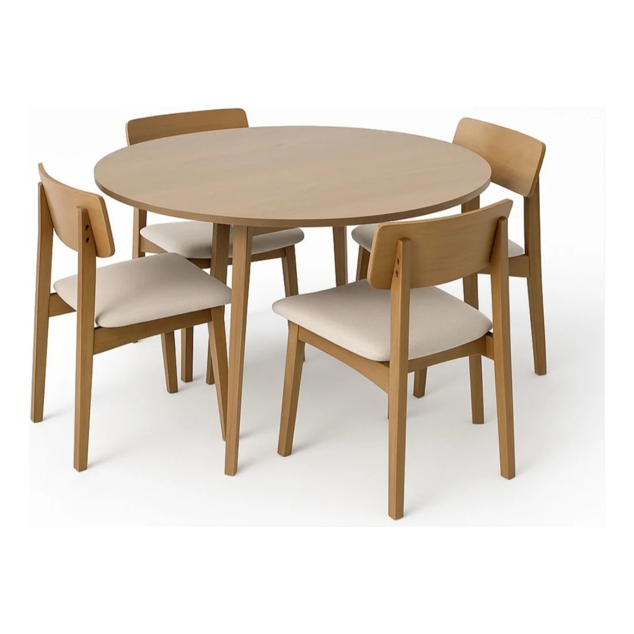 Juego de comedor Marruecos 4 sillas redondo