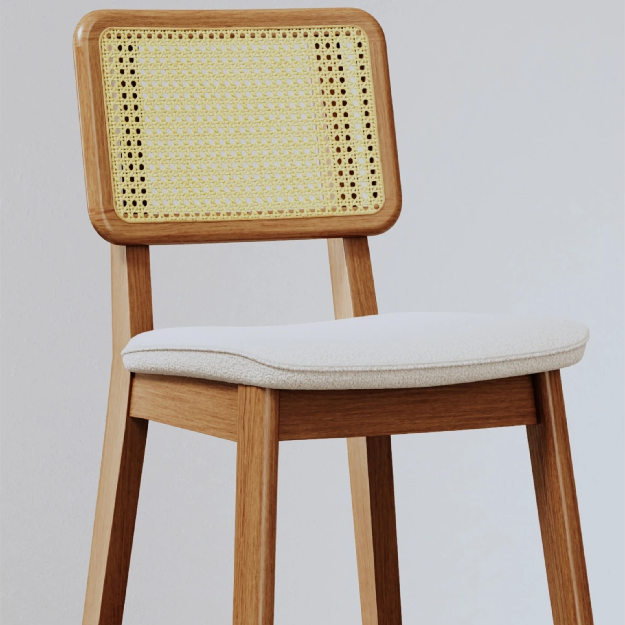 Banqueta Classic Línea Manhattan Ratan/Bouclé