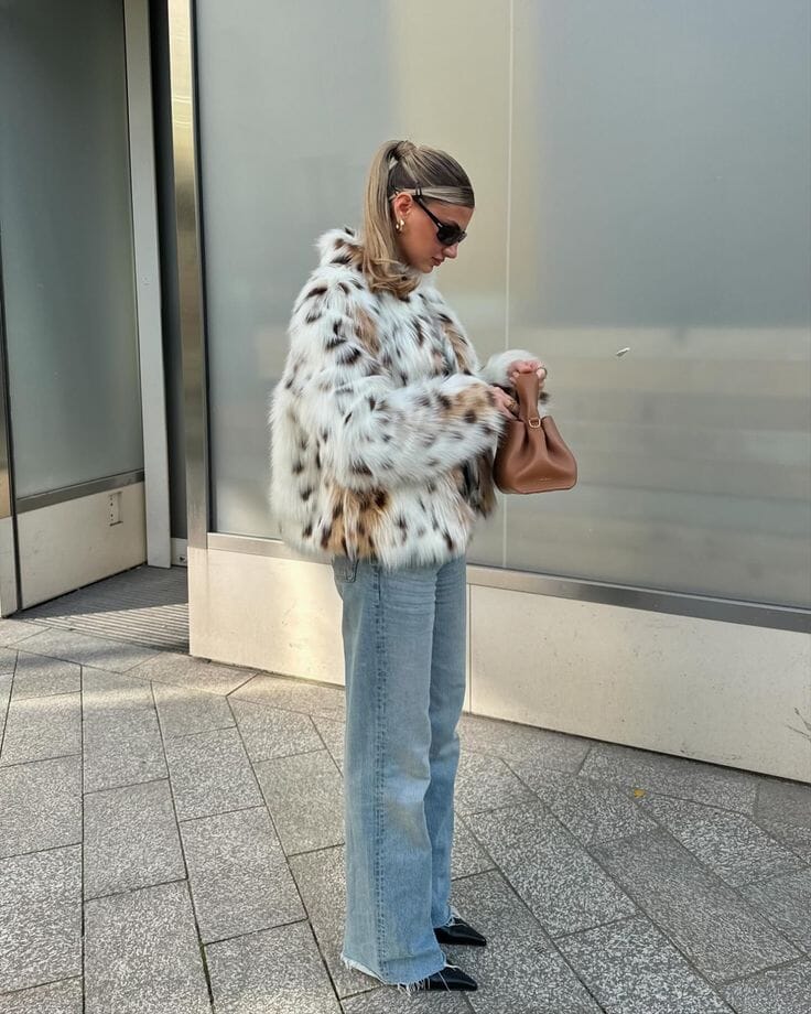 Campera fur - leopard ice