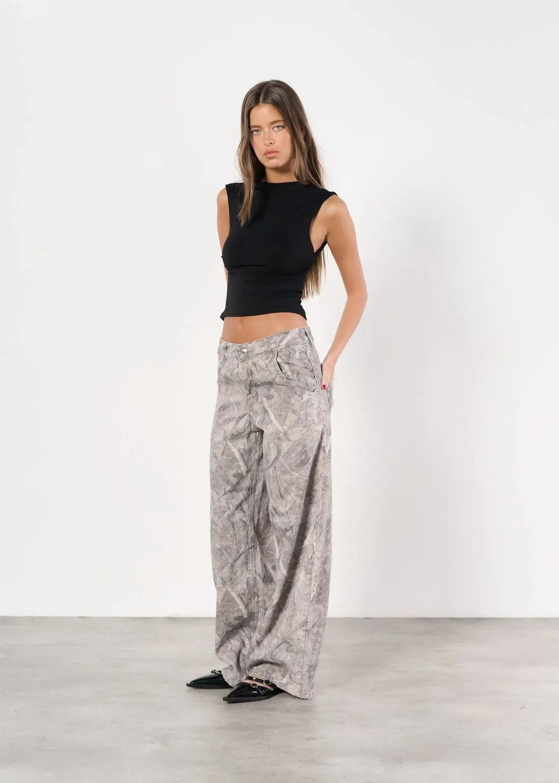 Baggy estampado - gris