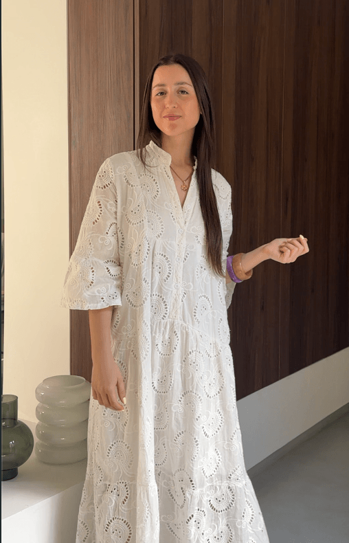 Vestido camisero broderie