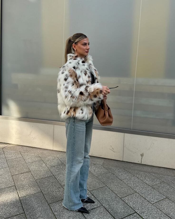 Campera fur - leopard ice