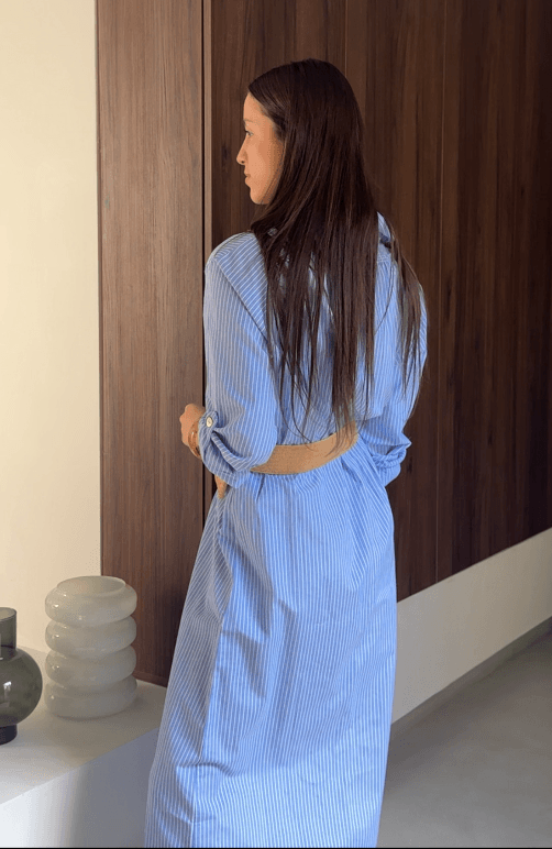 Vestido camisero rayado