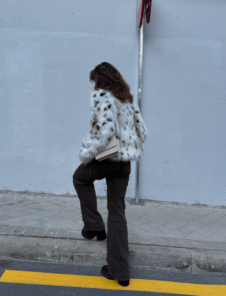 Campera fur - leopard ice