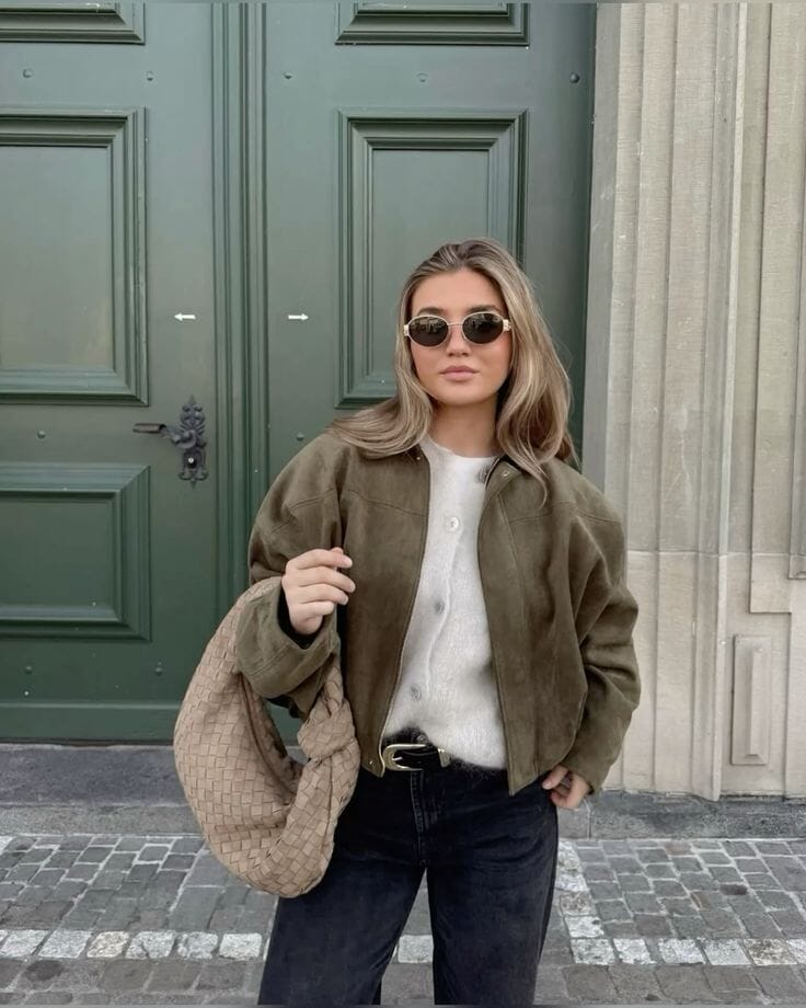 Campera Bomber - efecto ante